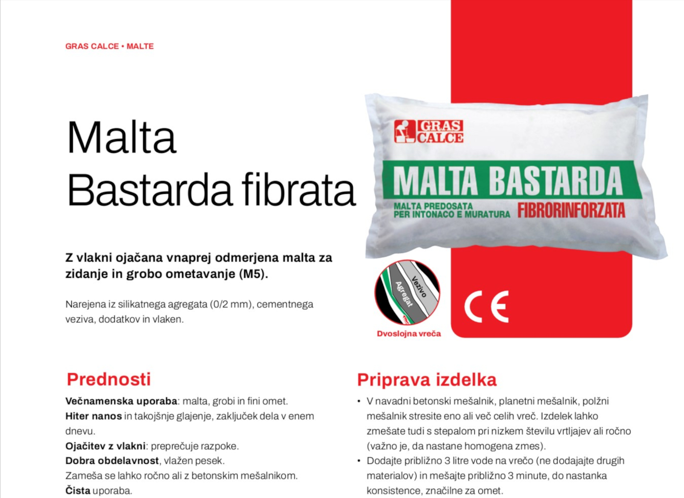 Tehnični list Malta Bastarda Fibrorinforzata