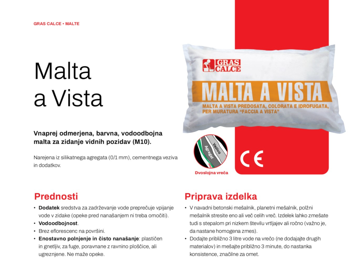 Tehnični list Malta a Vista